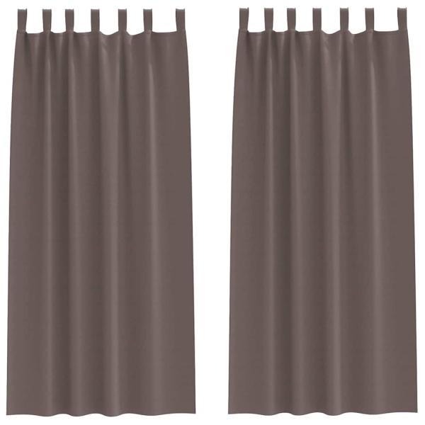 Vorhänge mit Vorhängen 2 pcs Dunkelbraun 245 x 140 cm Polyester