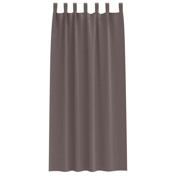 Vorhänge mit Vorhängen 2 pcs Dunkelbraun 245 x 140 cm Polyester