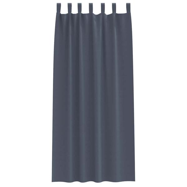 Vorhänge mit Vorhängen 2 pcs Anthrazit 260 x 140 cm Polyester