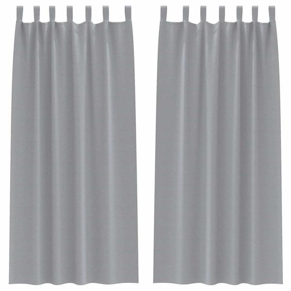 Vorhänge mit Vorhängen 2 pcs Hellgrau 245 x 140 cm Polyester