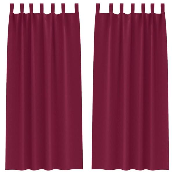 Vorhänge mit Vorhängen 2 pcs Weinrot 245 x 140 cm Polyester