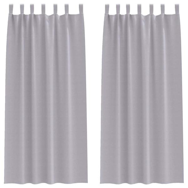 Vorhänge mit Vorhängen 2 pcs Metallgrau 245 x 140 cm Polyester