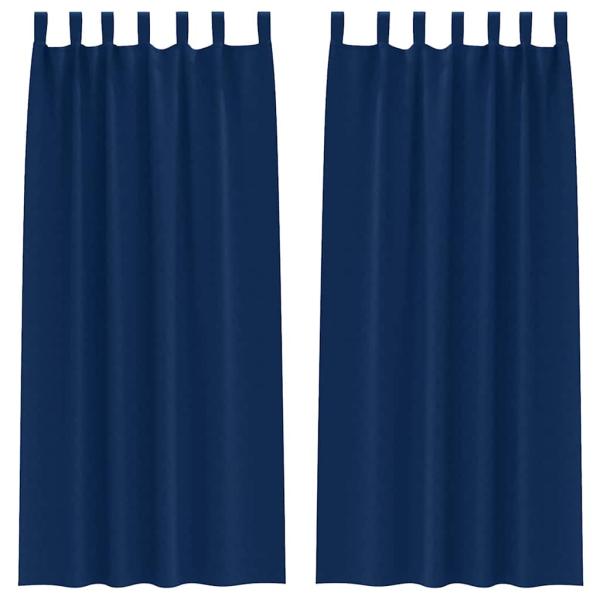 Vorhänge mit Vorhängen 2 pcs Dunkelblau 245 x 140 cm Polyester