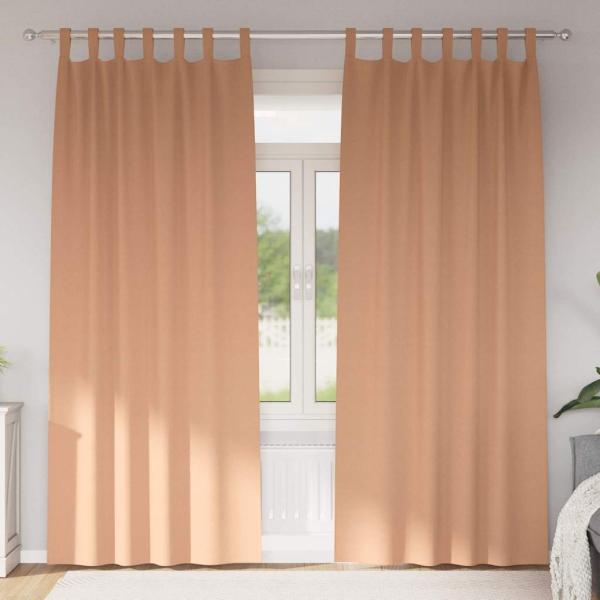 ARDEBO.de - Vorhänge mit Vorhängen 2 pcs Hellbraun 245 x 140 cm Polyester