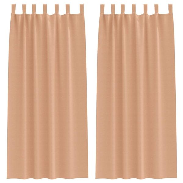 Vorhänge mit Vorhängen 2 pcs Hellbraun 260 x 140 cm Polyester