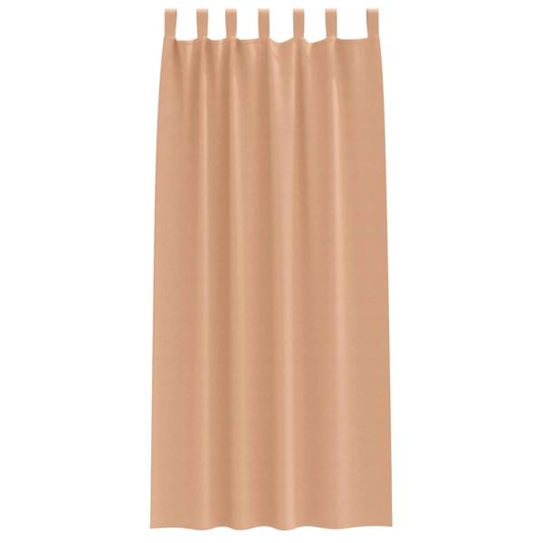Vorhänge mit Vorhängen 2 pcs Hellbraun 260 x 140 cm Polyester