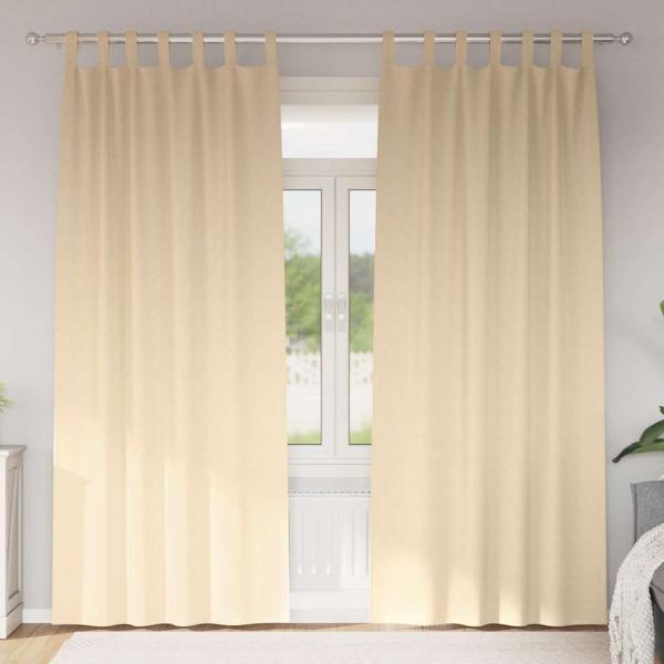 ARDEBO.de - Vorhänge mit Vorhängen 2 pcs Creme 260 x 140 cm Polyester