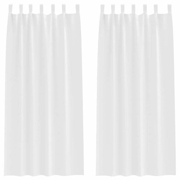 Vorhänge mit Vorhängen 2 pcs Reinweiß 260 x 140 cm Polyester