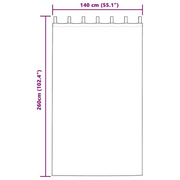 Vorhänge mit Vorhängen 2 pcs Reinweiß 260 x 140 cm Polyester