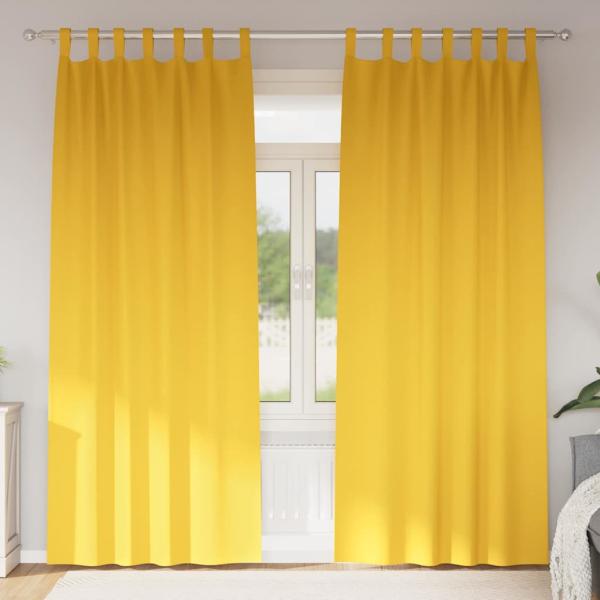 ARDEBO.de - Vorhänge mit Vorhängen 2 pcs Senfgelb 245 x 140 cm Polyester
