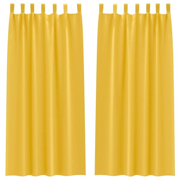 Vorhänge mit Vorhängen 2 pcs Senfgelb 245 x 140 cm Polyester
