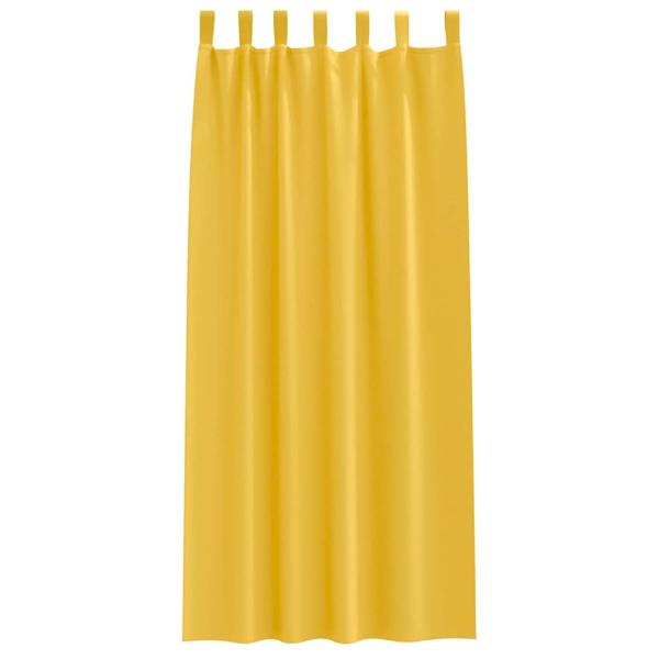Vorhänge mit Vorhängen 2 pcs Senfgelb 245 x 140 cm Polyester