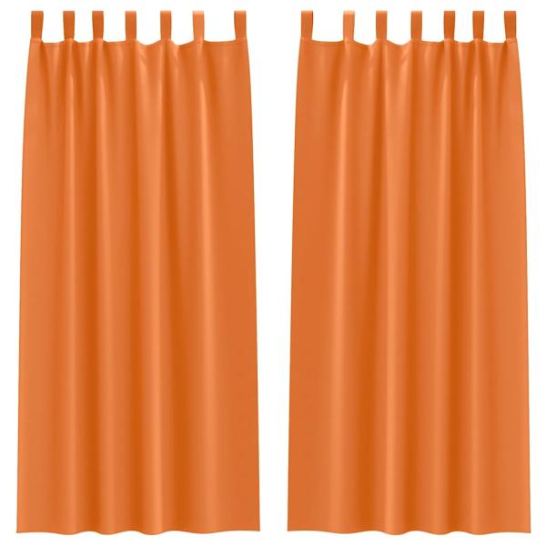 Vorhänge 2 pcs Leuchtendes Orange 245 x 140 cm Polyester