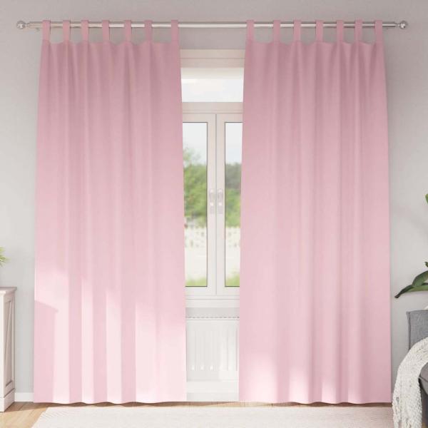ARDEBO.de - Vorhänge mit Vorhängen 2 pcs Baby Pink 245 x 140 cm Polyester