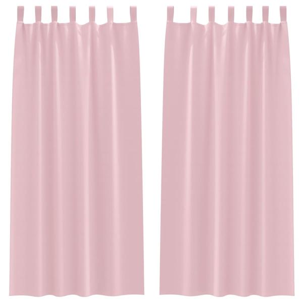 Vorhänge mit Vorhängen 2 pcs Baby Pink 245 x 140 cm Polyester