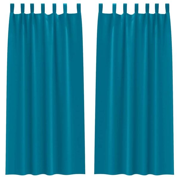 Vorhänge mit Vorhängen 2 pcs Türkis 245 x 140 cm Polyester
