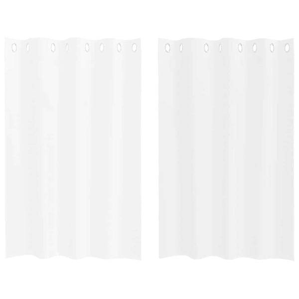 Vorhänge mit Vorhängen 2 pcs Weiß 140 x 140 cm Polyester