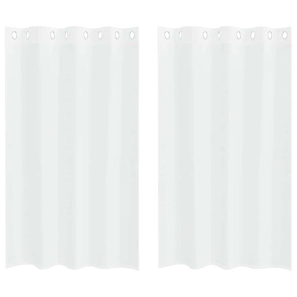 Vorhänge mit Vorhängen 2 pcs Weiß 140 x 175 cm Polyester