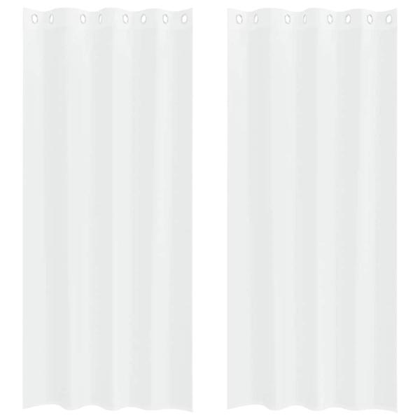 Vorhänge mit Vorhängen 2 pcs Weiß 140 x 245 cm Polyester
