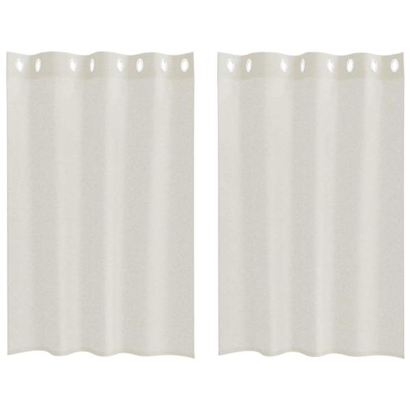 Vorhänge mit Vorhängen 2 pcs Cremefarben 140 x 140 cm Polyester