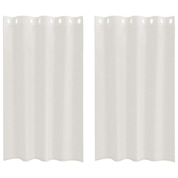 Vorhänge mit Vorhängen 2 pcs Cremefarben 140 x 175 cm Polyester