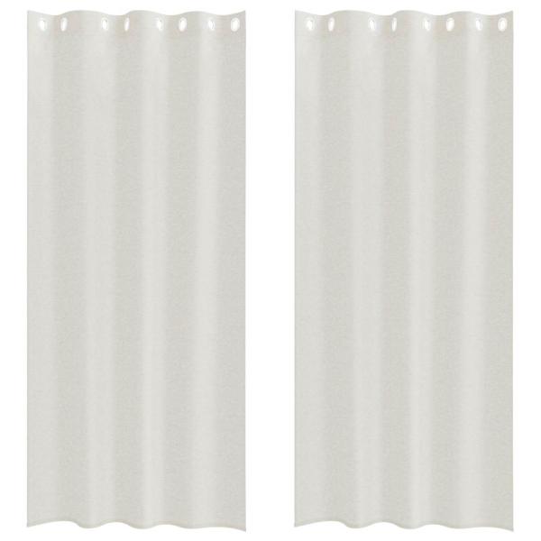 Vorhänge mit Vorhängen 2 pcs Cremefarben 140 x 260 cm Polyester