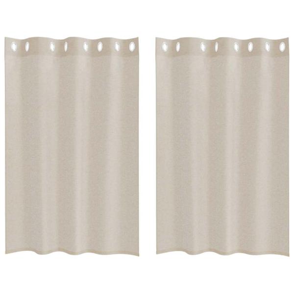 Vorhänge mit Vorhängen 2 pcs Sand 140 x 140 cm Polyester