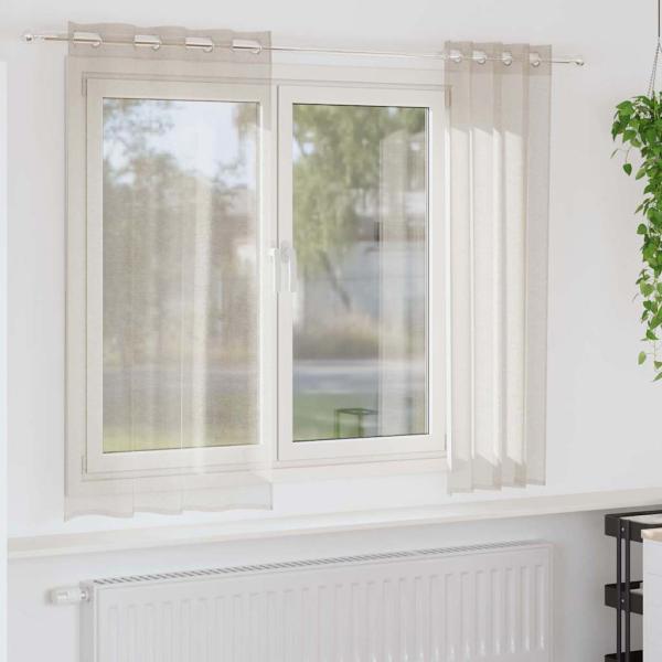 ARDEBO.de - Vorhänge mit Vorhängen 2 pcs Sand 140 x 175 cm Polyester