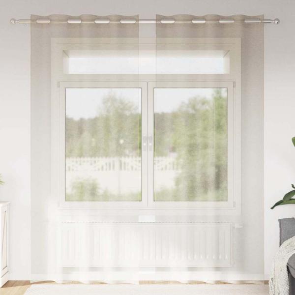 ARDEBO.de - Vorhänge mit Vorhängen 2 pcs Sand 140 x 260 cm Polyester