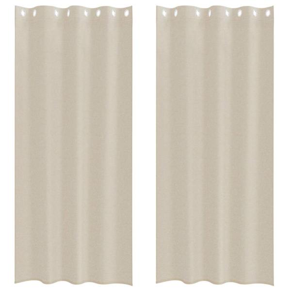 Vorhänge mit Vorhängen 2 pcs Sand 140 x 260 cm Polyester