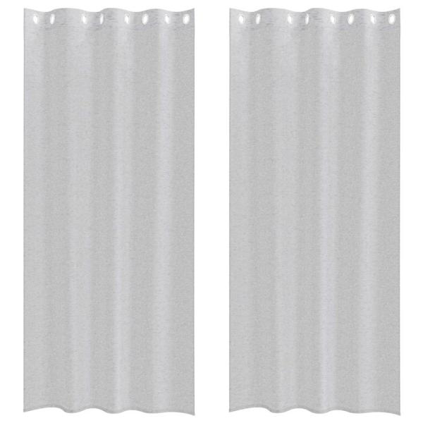 Vorhänge mit Vorhängen 2 pcs Hellgrau 140 x 245 cm Polyester