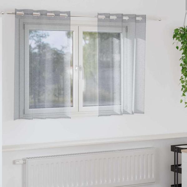 ARDEBO.de - Vorhänge mit Vorhängen 2 pcs Dunkelgrau 140 x 140 cm Polyester