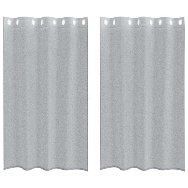 Vorhänge mit Vorhängen 2 pcs Dunkelgrau 140 x 175 cm Polyester