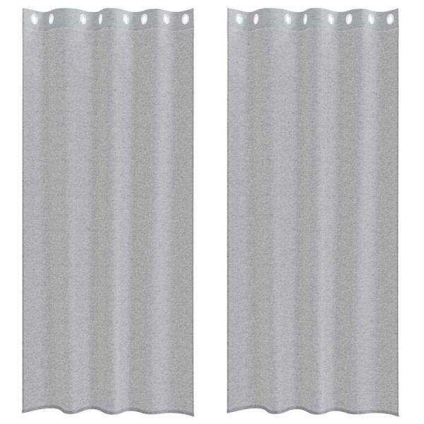Vorhänge mit Vorhängen 2 pcs Dunkelgrau 140 x 245 cm Polyester