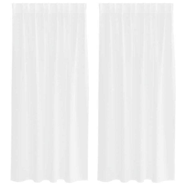Vorhänge mit Vorhängen 2 pcs Weiß 140 x 175 cm Polyester