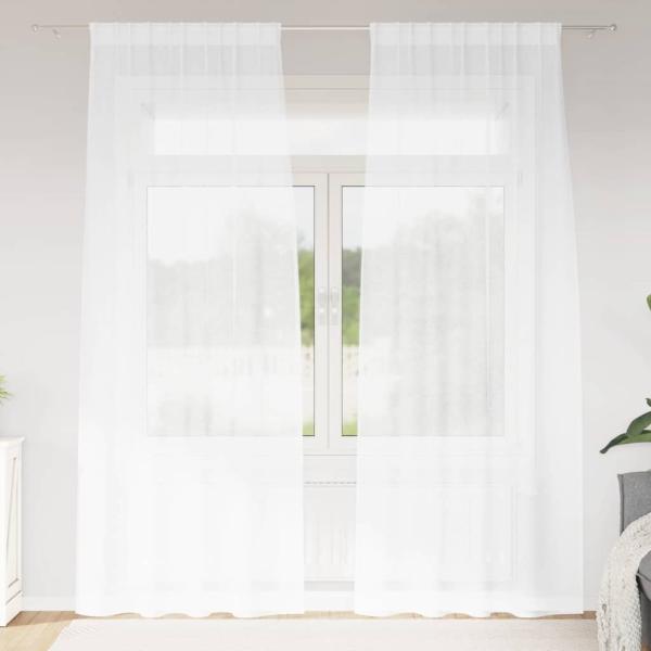 ARDEBO.de - Vorhänge mit Vorhängen 2 pcs Weiß 140 x 245 cm Polyester