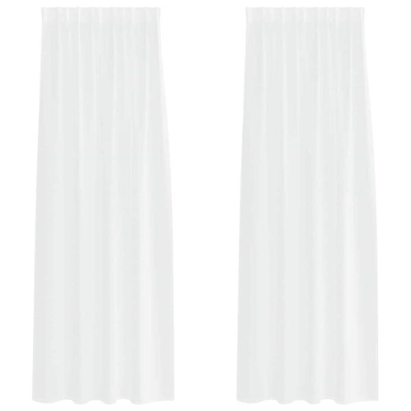 Vorhänge mit Vorhängen 2 pcs Weiß 140 x 245 cm Polyester