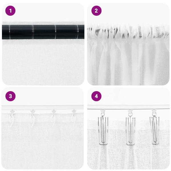Vorhänge mit Vorhängen 2 pcs Weiß 140 x 245 cm Polyester