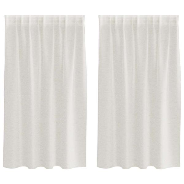 Vorhänge mit Vorhängen 2 pcs Cremefarben 140 x 140 cm Polyester