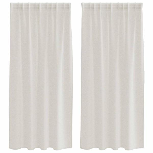 Vorhänge mit Vorhängen 2 pcs Cremefarben 140 x 175 cm Polyester