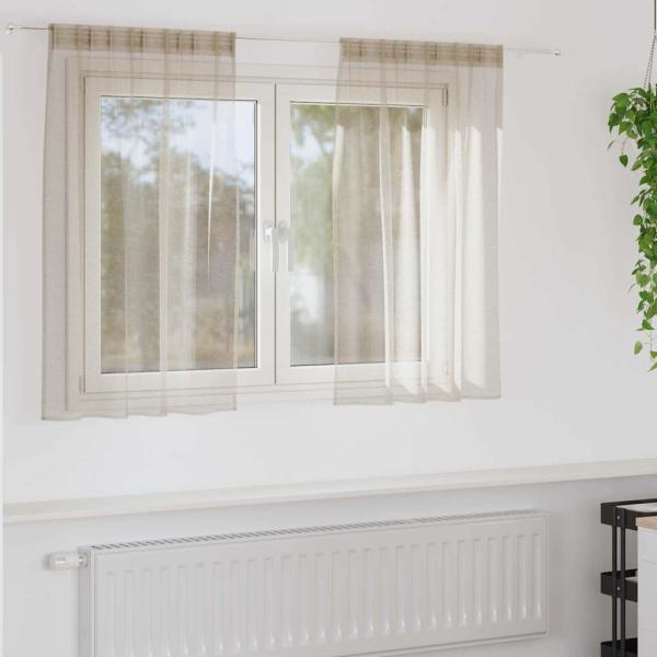 ARDEBO.de - Vorhänge mit Vorhängen 2 pcs Sand 140 x 140 cm Polyester