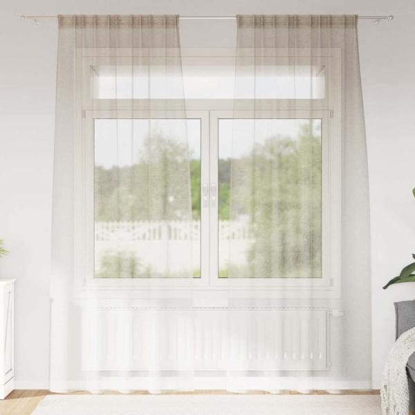 ARDEBO.de - Vorhänge mit Vorhängen 2 pcs Sand 140 x 260 cm Polyester