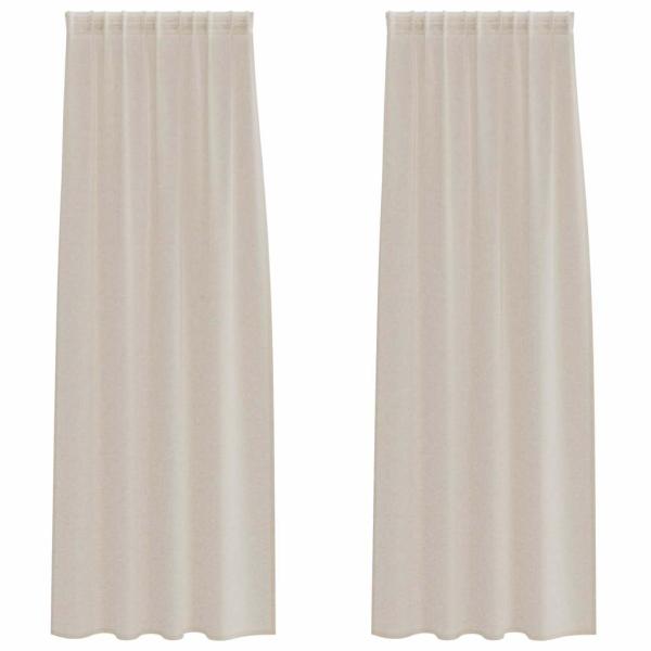 Vorhänge mit Vorhängen 2 pcs Sand 140 x 260 cm Polyester