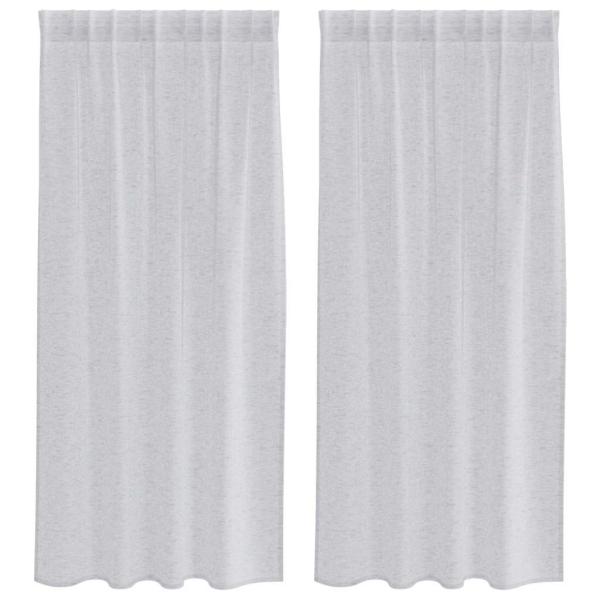 Vorhänge mit Vorhängen 2 pcs Hellgrau 140 x 175 cm Polyester