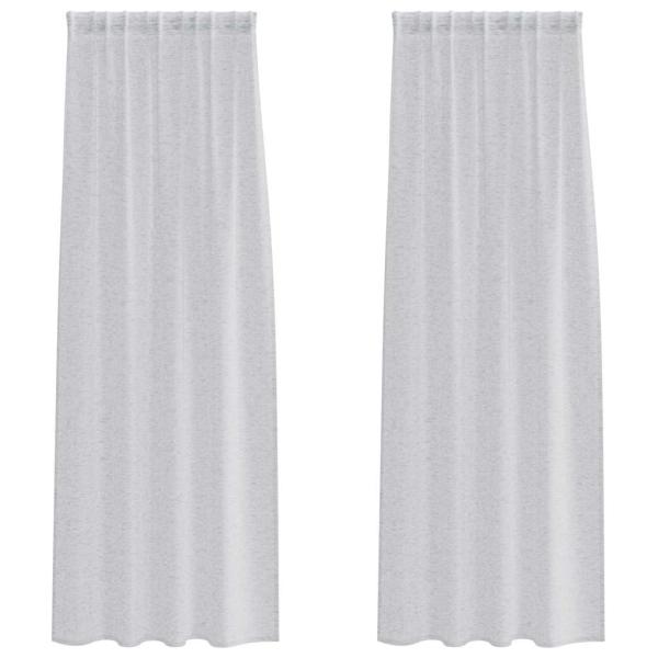 Vorhänge mit Vorhängen 2 pcs Hellgrau 140 x 245 cm Polyester