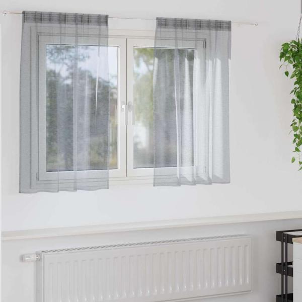 ARDEBO.de - Vorhänge mit Vorhängen 2 pcs Dunkelgrau 140 x 140 cm Polyester