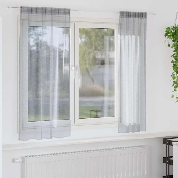 ARDEBO.de - Vorhänge mit Vorhängen 2 pcs Dunkelgrau 140 x 175 cm Polyester