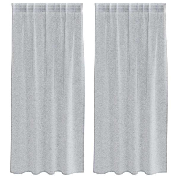 Vorhänge mit Vorhängen 2 pcs Dunkelgrau 140 x 175 cm Polyester