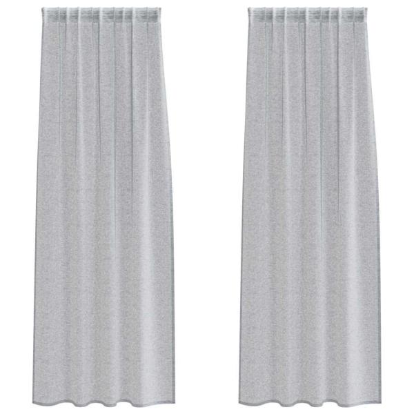Vorhänge mit Vorhängen 2 pcs Dunkelgrau 140 x 245 cm Polyester
