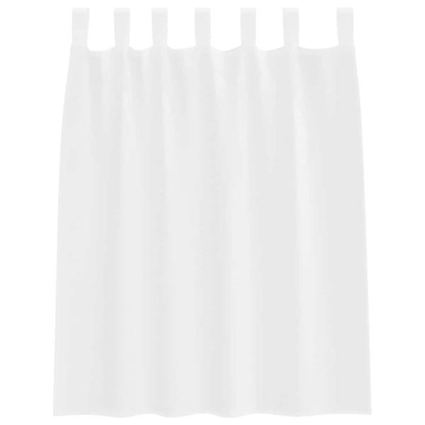 Vorhänge mit Vorhängen 2 pcs Weiß 140 x 140 cm Polyester